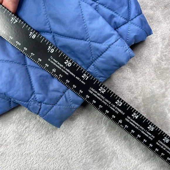 Lands End Quilted Full Zip Jacket Womens Large Blue Thermolite Puffer - Picture 13 of 14